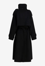 Max Mara Yole Wool Double-Breasted Trench Coat Black 2522016023YOLE013_003b6634-cfee-4ee0-ae3a-a329f4f96c1e