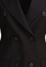 Sportmax Adamo Double-Breasted Wool Blazer Dark Brown 2522046011ADAMO013_82536