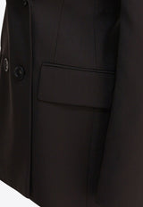 Sportmax Adamo Double-Breasted Wool Blazer Dark Brown 2522046011ADAMO013_82536