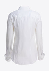 Sportmax Oste Logo Embroidered Buttoned Shirt White 2522196011OSTE001_82542