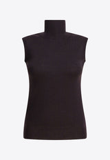 Max Mara Vertigo Turtleneck Sleeveless Wool Knit Top Brown 2522366011VERTIGO006_22181503-eab8-4ecd-975a-06adca491b14