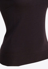 Max Mara Vertigo Turtleneck Sleeveless Wool Knit Top Brown 2522366011VERTIGO006_22181503-eab8-4ecd-975a-06adca491b14