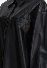 Max Mara Borel Relaxed-Fit Leather Shirt Black 2522446022BOREL002_356d1ac2-e71a-499d-9c9d-c252f3587b80