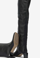 Sportmax Aggravi 45 Over-The-Knee Leather Boots Black 2522796053AGGRAVI1234004_f70b2ec3-e785-4fc9-a873-1dcbd77fb2e4