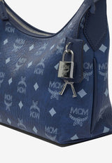 MCM Small Aren Monogram Shoulder Bag Blue MWHESTA01BLUE VISETOS_7b600fd5-94f3-4427-948a-b398c3a07fec