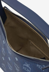 MCM Small Aren Monogram Shoulder Bag Blue MWHESTA01BLUE VISETOS_7b600fd5-94f3-4427-948a-b398c3a07fec