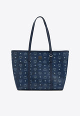 MCM Medium Toni Monogram Tote Bag Blue MWPFAMT07BLUE VISETOS_da0a4fb4-f715-4984-b747-ca6bc2d646fe