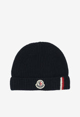 Moncler Kids Boys Logo Beanie Blue 3B00013-BM1241742_76b1e1d8-8a90-4dfa-bb0b-0b46cdabd551
