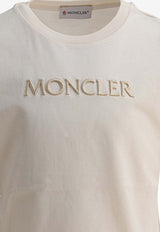 Moncler Enfant Logo-Printed Crewneck T-shirt Beige