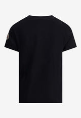Moncler Enfant Logo-Printed Crewneck T-shirt Black