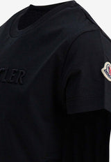 Moncler Enfant Logo-Printed Crewneck T-shirt Black