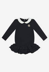 Moncler Enfant Girls Logo-Embroidered Dress Black