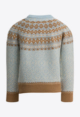 Moncler Kids Boys Patterned Wool Sweater Blue 9C00008-M4505702_895c1300-d108-4b39-b2f4-4f2ba7436aae