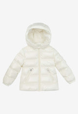 Moncler Enfant Baby Boy Logo-Patched Zip-Up Jacket White