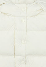 Moncler Enfant Baby Girls Logo-Patched Jacket White
