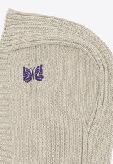 Needles Embroidered Logo Wool Balaclava Beige RW057A-BEIGE_4de59125-7942-4f3c-8561-2b988d7bb6d1