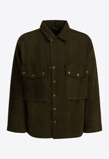 Needles Wool Overshirt with Maxi-Pockets Green RW160OLIVE_c3e890d0-b330-414e-9f3f-e4446aac526f