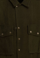 Needles Wool Overshirt with Maxi-Pockets Green RW160OLIVE_c3e890d0-b330-414e-9f3f-e4446aac526f