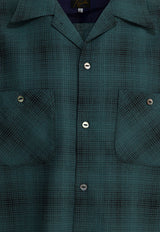 Needles Checked Wool Long-Sleeved Shirt Green RW163A-BLUE_004a0924-fab3-4ea5-ada8-52889e7e3dcf