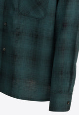 Needles Checked Wool Long-Sleeved Shirt Green RW163A-BLUE_004a0924-fab3-4ea5-ada8-52889e7e3dcf