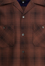 Needles Checked Wool Long-Sleeved Shirt Bordeaux RW163B-SALMON_bbc706b2-805b-41b7-8c75-d05f6c181555