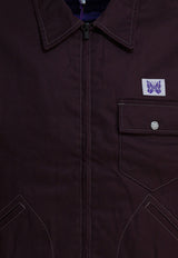 Needles Pe/C Zip-Up Lightweight Jacket Bordeaux RW211A-BURGUNDY_831546ad-8a02-4657-8a27-0fa37c2cc309