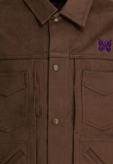 Needles Penny Jean Suede Overshirt Brown RW248A-BROWN_c8162b98-be78-45f3-86e7-1e7a84d4f6fb