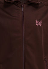 Needles Embroidered Logo Zip-Up Track Jacket Bordeaux RW314A-BROWN_0aded2ab-b476-461d-a1f9-f078450a0cbe