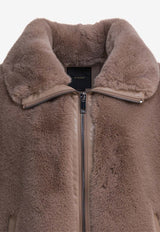PINKO Faux Fur Zip-Up Vest Beige 105107A2WND01_83020