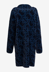 PINKO Monogram Jacquard Coat Blue 105415A2WYGG1_b9d8b6e7-58ad-4848-b0e7-1360492a96f0
