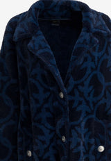 PINKO Monogram Jacquard Coat Blue 105415A2WYGG1_b9d8b6e7-58ad-4848-b0e7-1360492a96f0