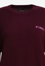 PINKO Love Birds Intarsia Knit Sweater Bordeaux 105561A2SIYND_82788