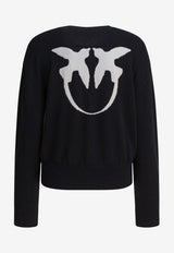 PINKO Love Birds Intarsia Knit Sweater Black 105561A2SIZZ2_82856