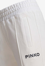 PINKO Logo Embroidered Track Pants White 105724A2URZ25_af0dc105-1608-43f2-a27f-d77533ee44c7