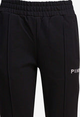PINKO Logo Embroidered Flared Pants Black 105724A2URZ99_ce2aeb95-c04a-43e4-893d-225ae7aa964a