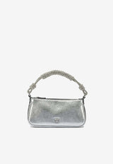 PINKO Mini Half Moon Laminated Leather Shoulder Bag Silver 105915A2WDZZFN_62bb26c2-10b9-4893-b6f2-5fd9ce4addeb