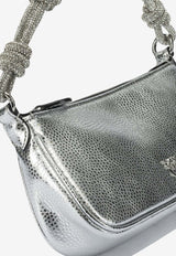 PINKO Mini Half Moon Laminated Leather Shoulder Bag Silver 105915A2WDZZFN_62bb26c2-10b9-4893-b6f2-5fd9ce4addeb