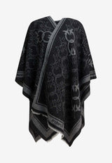 PINKO Love Birds Jacquard Wool Poncho Black 105965A2ZIZI2_8e0e9155-da49-4946-98e6-b0302b757ee8
