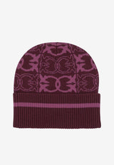 PINKO Monogram Wool Beanie Bordeaux 105991A2YOYN2_111356bb-1e83-413c-bbb7-08ba9f6b0d79