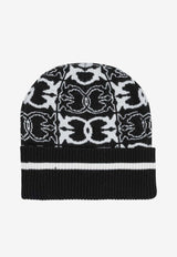 PINKO Monogram Wool Beanie Black 105991A2YOZZ2_46e5547e-b986-4a7b-9abf-4846b4fed14c