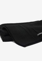 Pinko Ribbed Logo-Patch Scarf 105996A2Z4Z99_dc1ad2ae-807e-4649-9b1d-618a4b926eb8