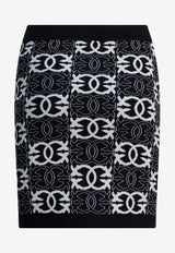 PINKO Monogram Mini Skirt Black 106040A2YDZZ2_75841b1e-3e57-4ad9-af1a-a6a4de6a4f6f