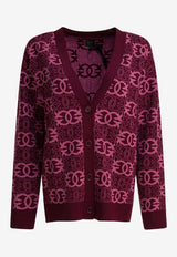 PINKO Jacquard Love Birds Cardigan Burgundy 106042A2YDRW2_375a577f-3ec5-4937-b595-7f35a42ba23e