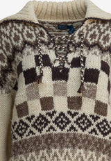 Polo Ralph Lauren V-neck Patterned Sweater Beige 211978621001PEBBLE MULTI_c6fd5a10-c3ec-4863-ba3e-b2d668bec010