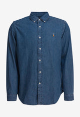 Polo Ralph Lauren Logo Embroidered Denim Shirt Blue 7107920430001DENIM_d074d1b8-d48e-42ef-93bb-b109ca30eea7