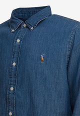 Polo Ralph Lauren Logo Embroidered Denim Shirt Blue 7107920430001DENIM_d074d1b8-d48e-42ef-93bb-b109ca30eea7