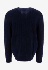 Polo Ralph Lauren Cable Knit Cashmere Sweater Blue 710876728008BRIGHT NAVY_82987