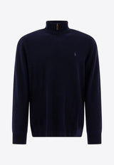 Polo Ralph Lauren Logo Embroidered Half-Zip Sweater Blue 710876756001HUNTER NAVY_5f56ac72-a180-4235-8064-e94be1174351