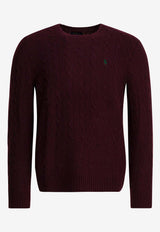 Polo Ralph Lauren Cable Knit Cashmere Sweater Bordeaux 710876762011AGED WINE HEATHER_86ab4354-5d37-449e-8abf-f4756516a74e