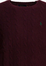 Polo Ralph Lauren Cable Knit Cashmere Sweater Bordeaux 710876762011AGED WINE HEATHER_86ab4354-5d37-449e-8abf-f4756516a74e